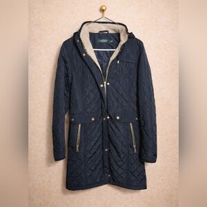 Lauren Ralph Lauren Black Quilted Trench Coat